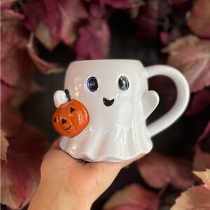 RARE✨NEW👻Kohls Celebrate Together Halloween Ghost Mug with Pumpkin🎃